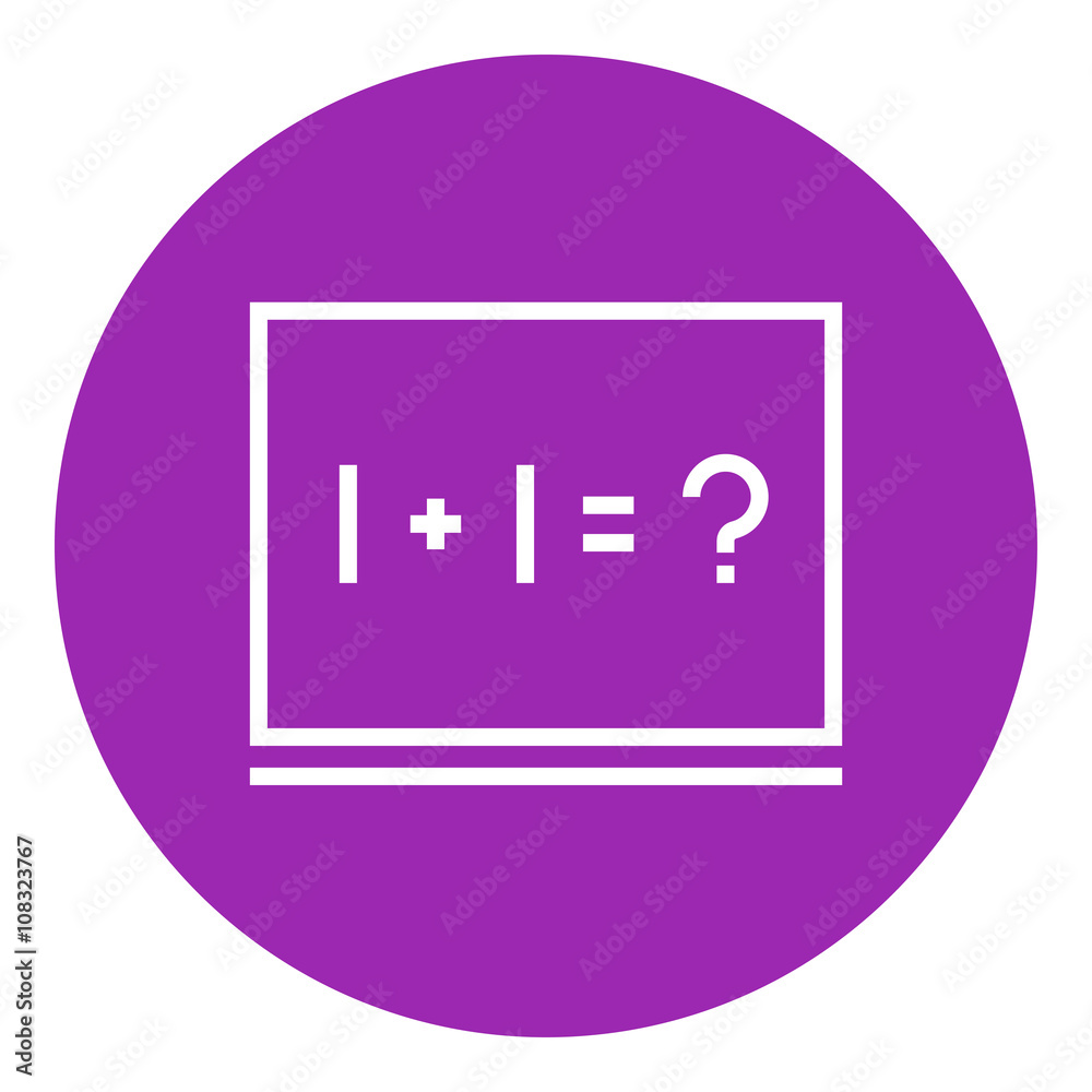 Fototapeta premium Maths example written on blackboard line icon.
