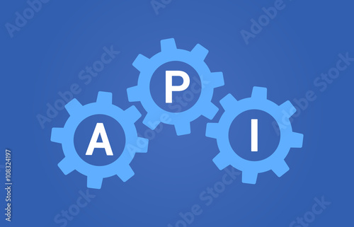API / application program interface flat vector illustration for websites