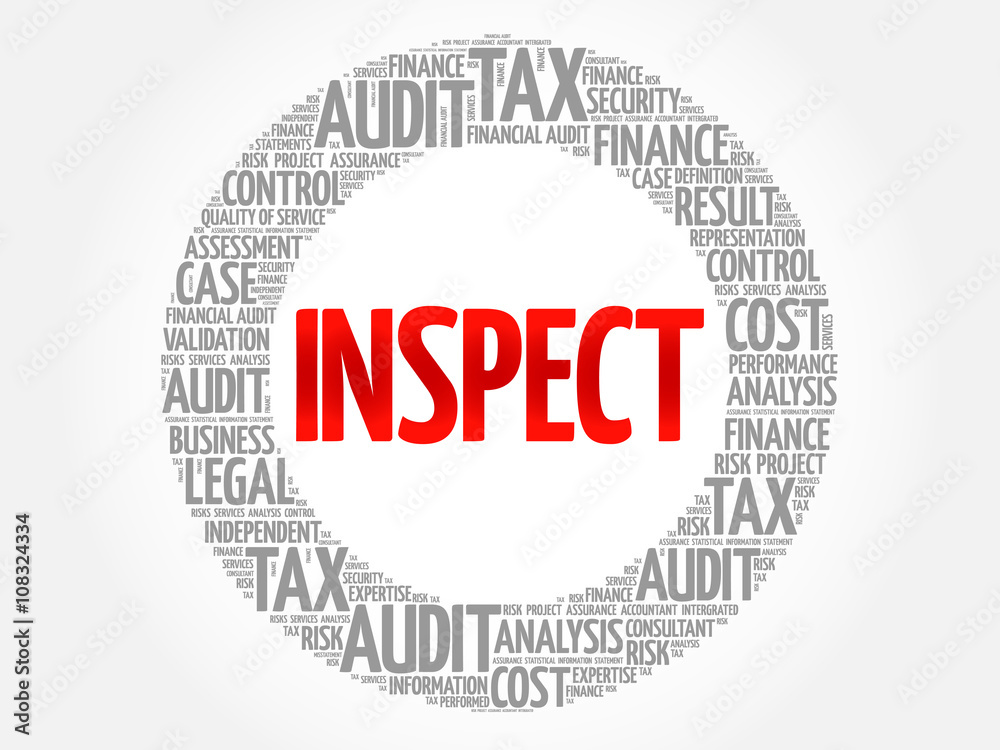 INSPECT word cloud, business concept INSPECT word cloud, business concept