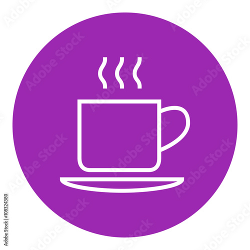 Cup of hot drink line icon.