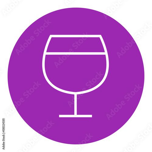 Glass of wine line icon.