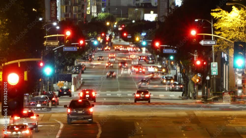 Night Cityscape Time Lapse 54 Traffic in LA Downtown Night Cityscape Time Lapse 54 Traffic in LA Downtown
