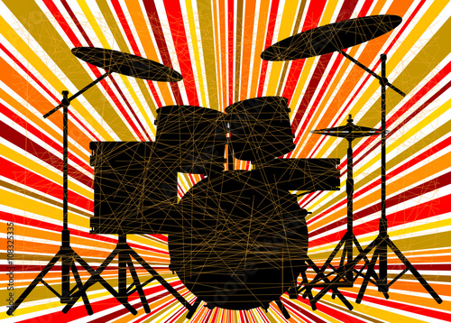 Wall Mural Jazz Drum Kit