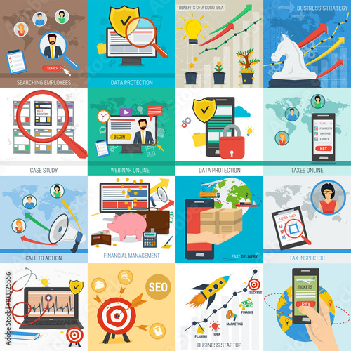 Sixteen vector business concept