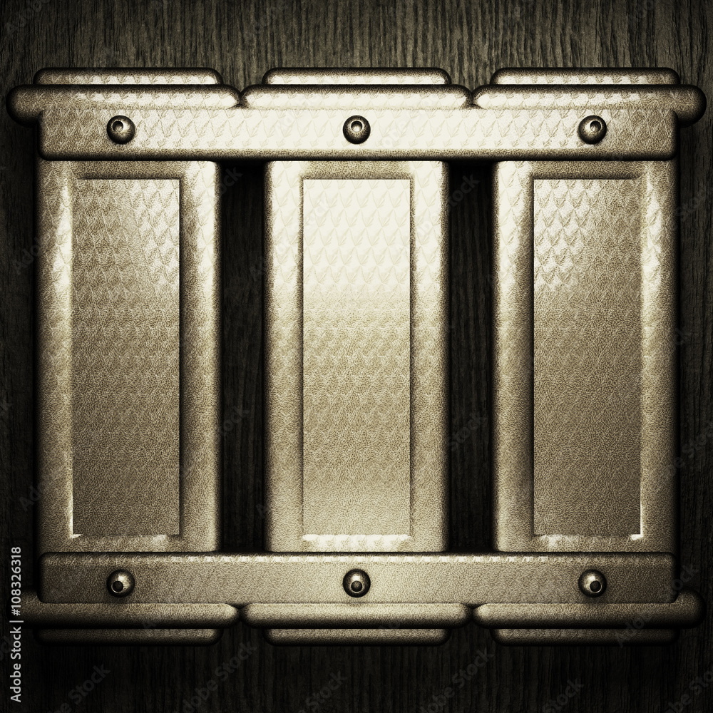 wooden background with metal element. 3D illustration wooden background with metal element. 3D illustration