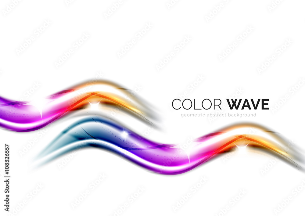 Fototapeta premium Glossy wave isolated on white background