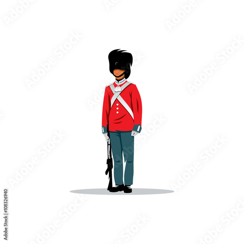 Royal British guardsman. Vector Illustration.