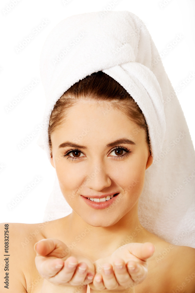 Beauty woman with turban towel Beauty woman with turban towel