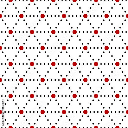 Black white red dotted tria...