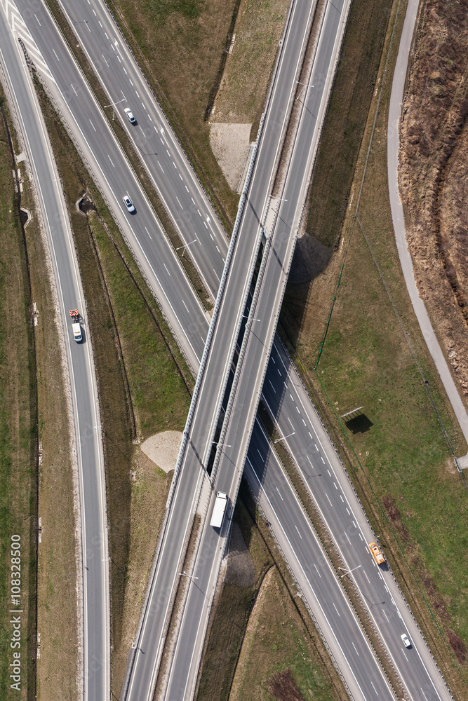 Fototapeta premium aerial view of highway