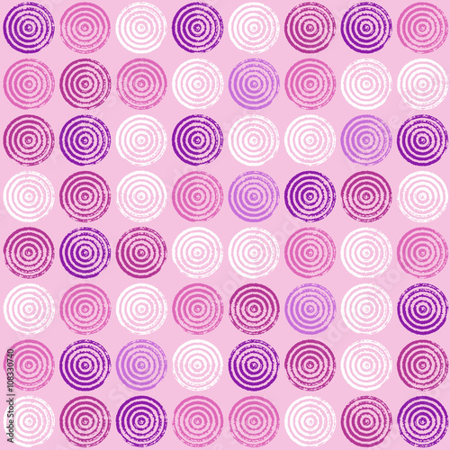 Seamless pattern of circles. A pattern of circles and rings. Radial shape retro style with grunge.Rapport from small parts.Ttemplate for print tissue wrapping paper.Textile ornament 
