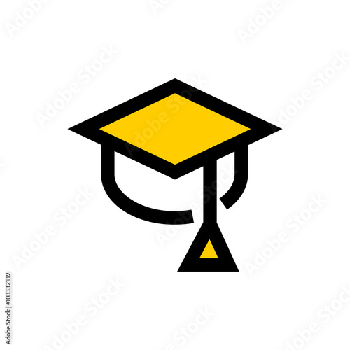 Graduation cap line icon.