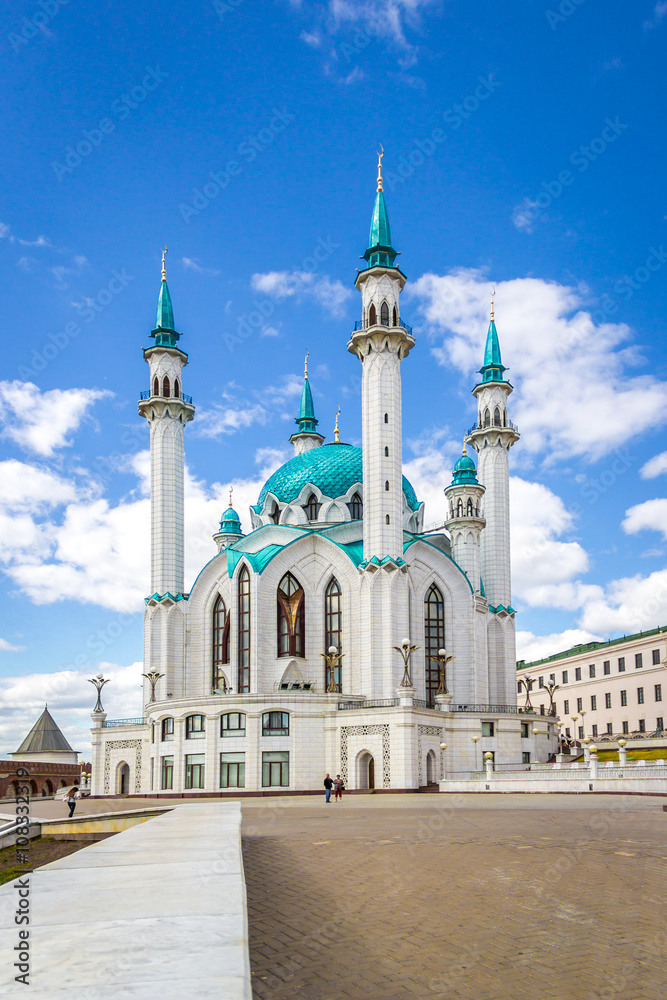 Kazan Mosque under blue summer sky