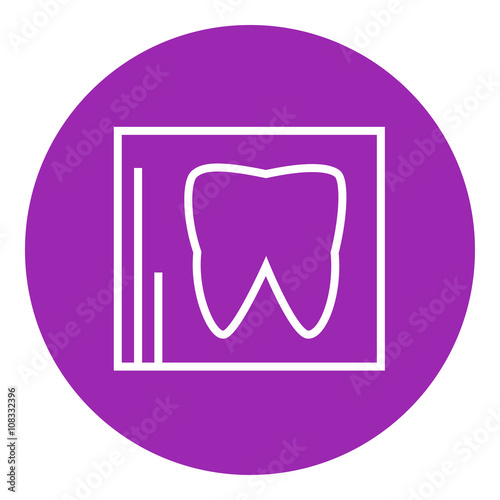 X-ray of tooth line icon.