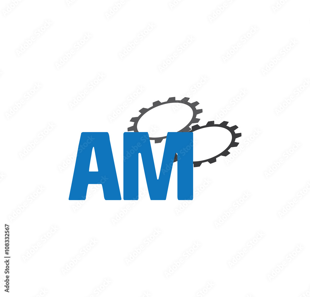 Fototapeta premium am alphabet with 2 gears