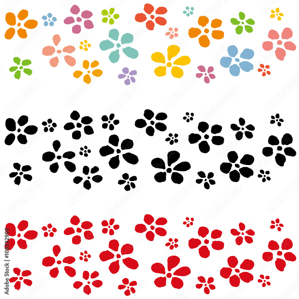 和花 和風ライン 手書きイラスト Stock ベクター Adobe Stock