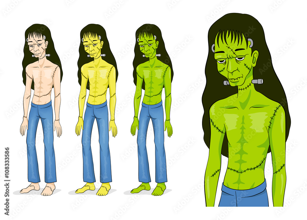 Naklejka premium Frankenstein Halloween Character.