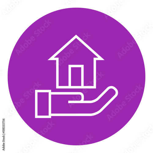 House insurance line icon. © Visual Generation