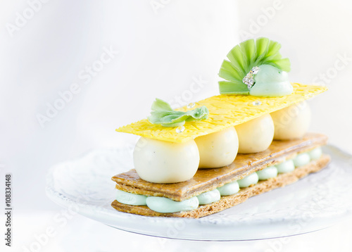 Millefeuille with pear ganache  photo