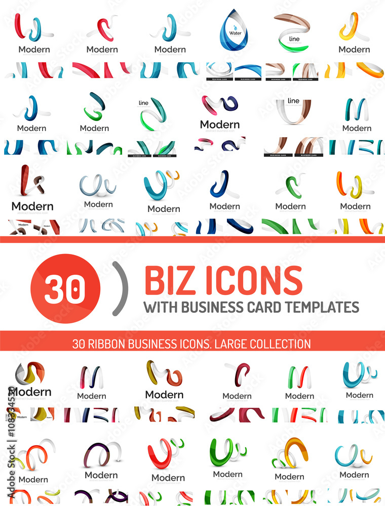 Fototapeta premium Large set of business line logos