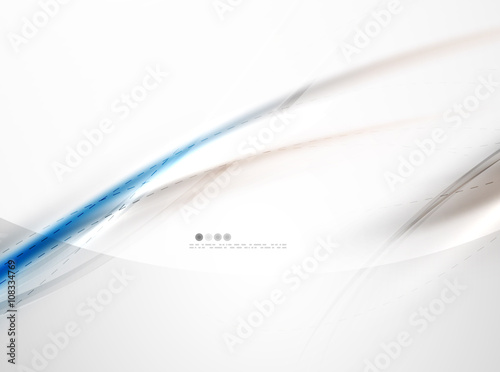 Blue glossy silk wave design template