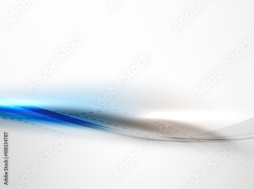 Blue glossy silk wave design template