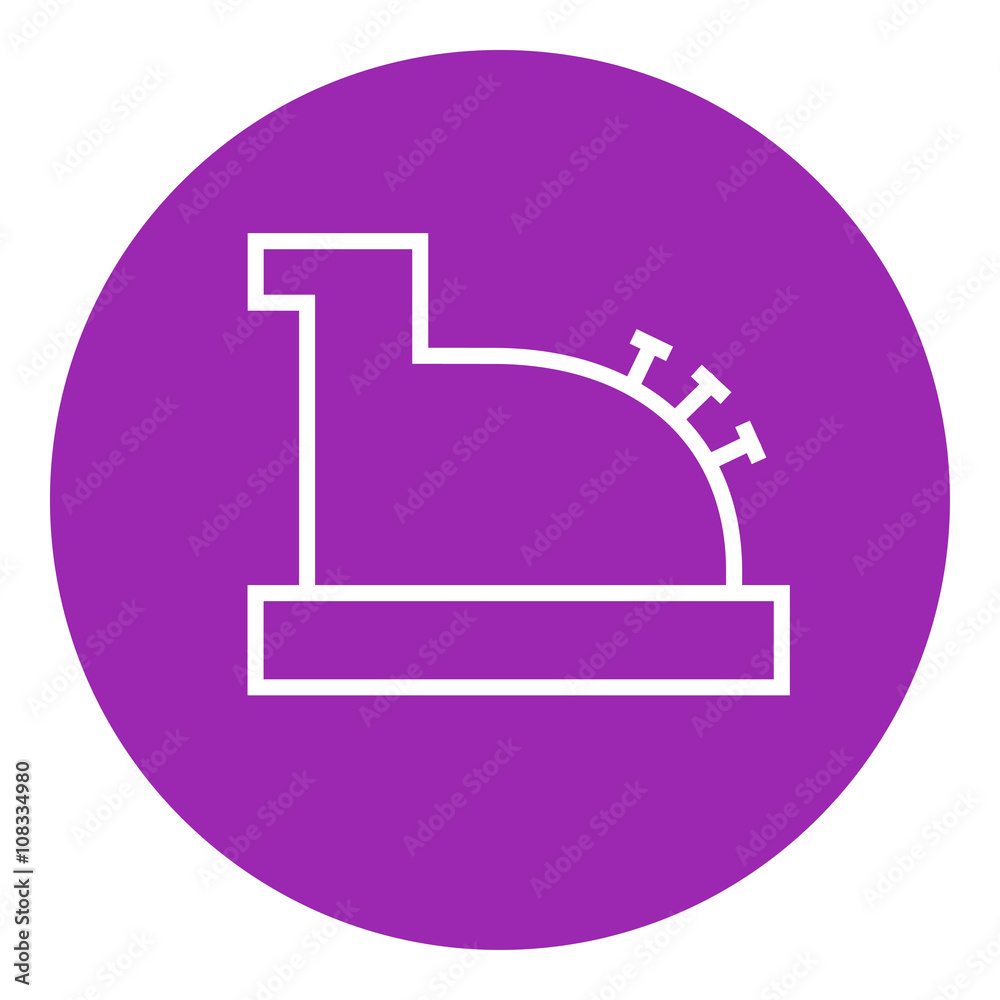 Obraz premium Cash register machine line icon.