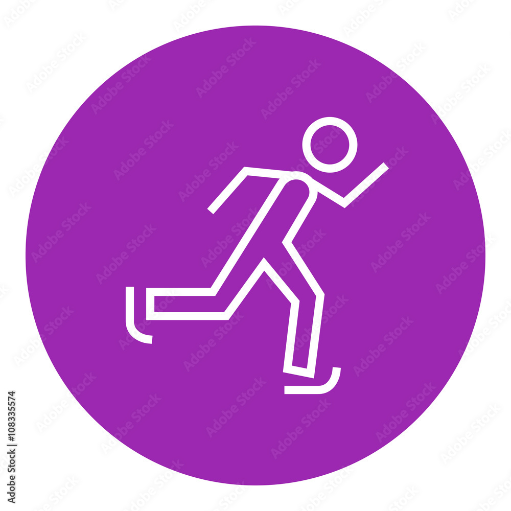 Speed skating line icon.