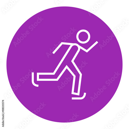 Speed skating line icon.