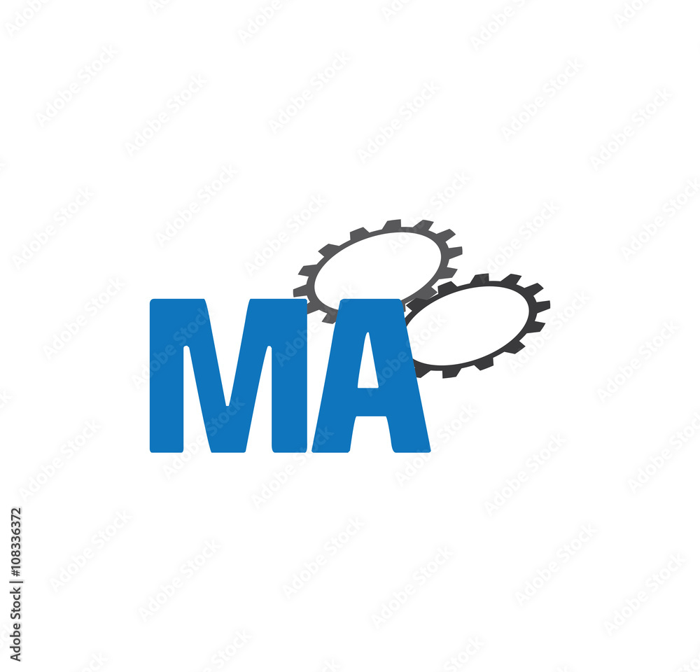 Fototapeta premium ma alphabet with 2 gears