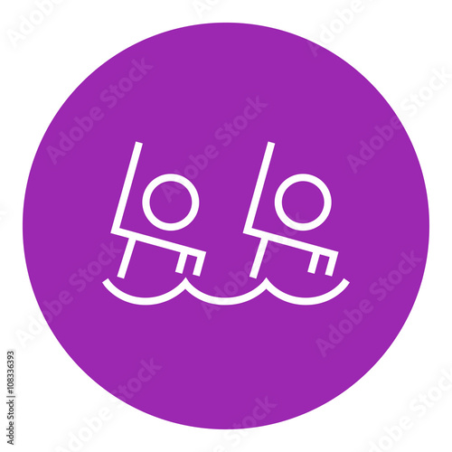 Synchronized swimming line icon.