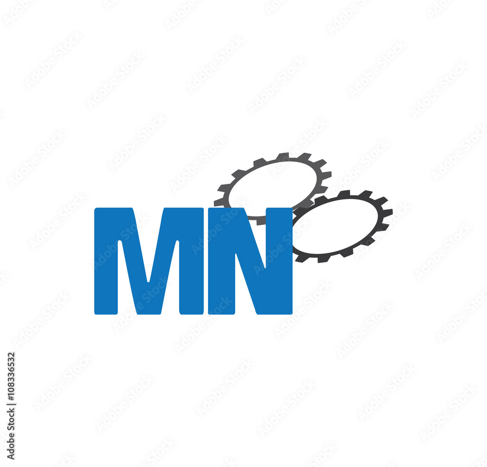 Fototapeta premium mn alphabet with 2 gears