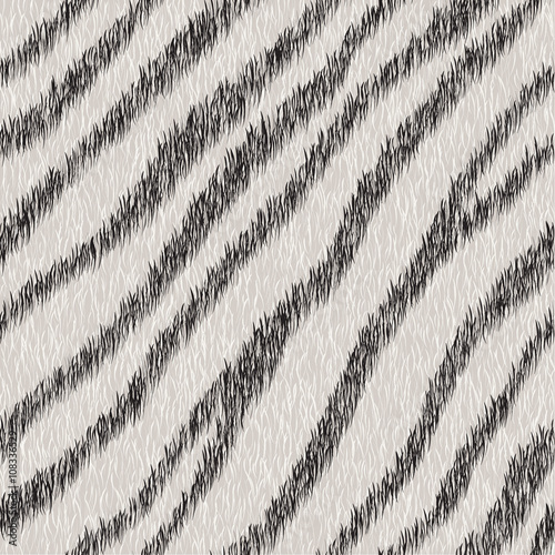 Vector seamless white tiger fur pattern.