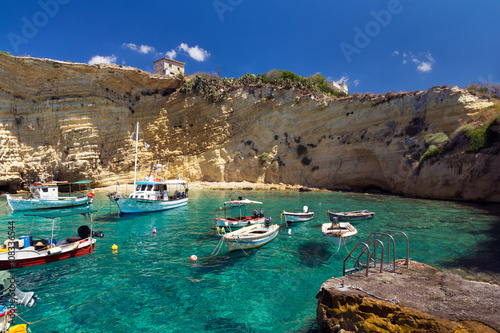 Natural picturesque port in Mani, Greece