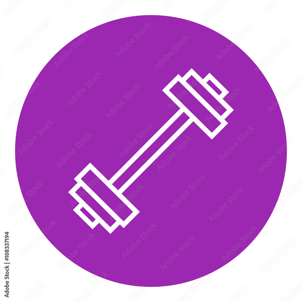 Dumbbell line icon. Dumbbell line icon.