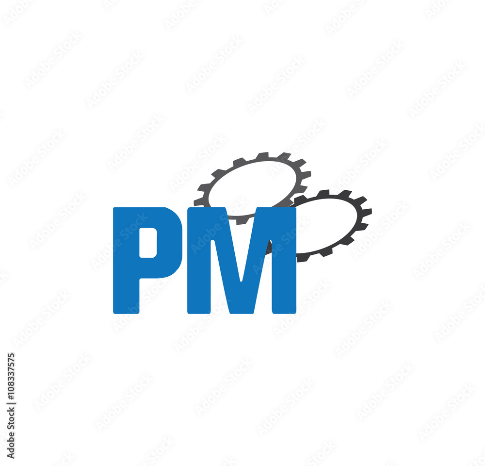 Fototapeta premium pm alphabet with 2 gears
