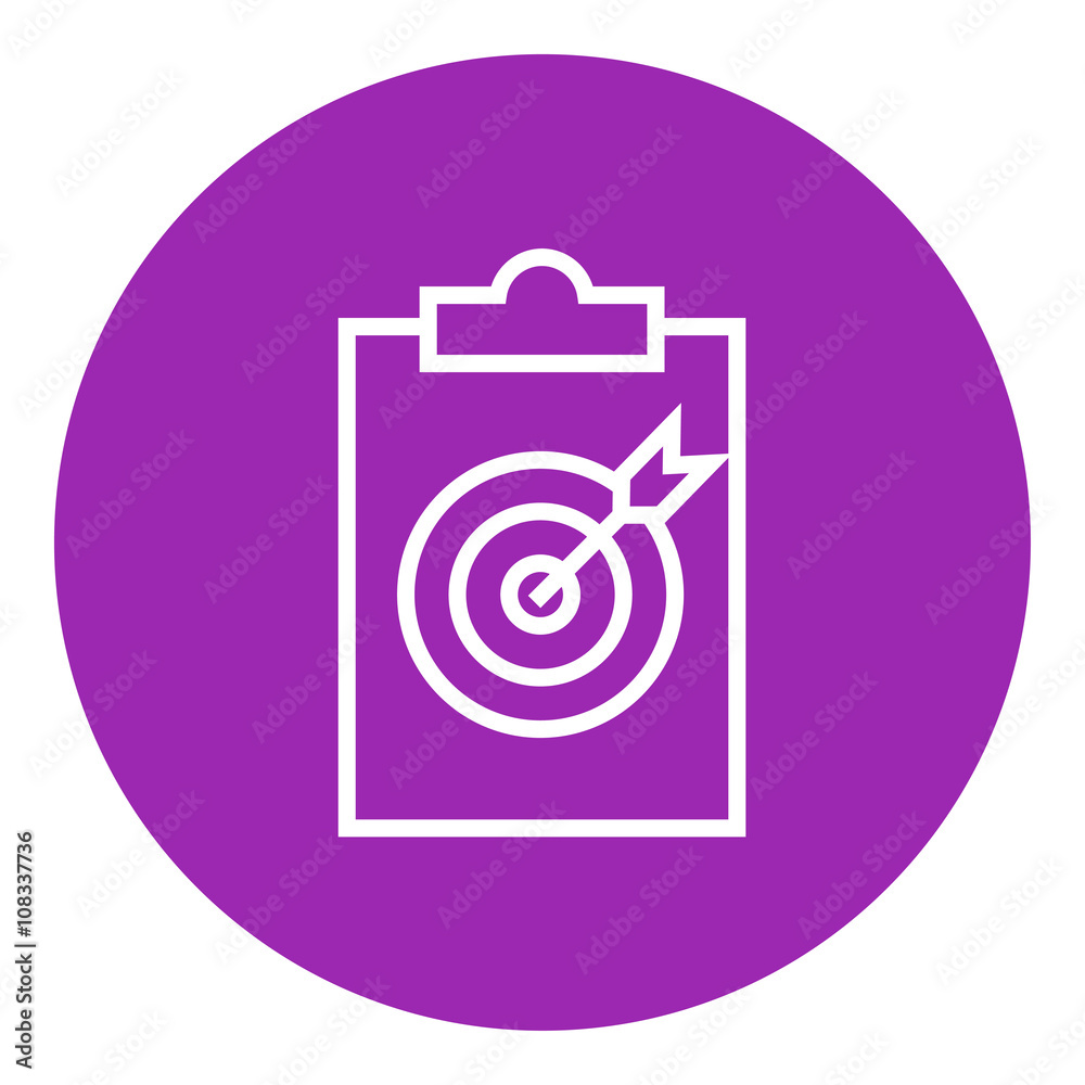 Target board and arrow line icon.