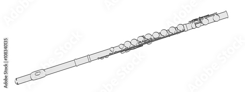 Fotografie, Obraz 2d cartoon illustration of flute