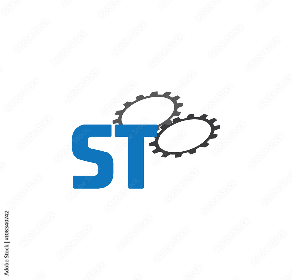 st alphabet with 2 gears