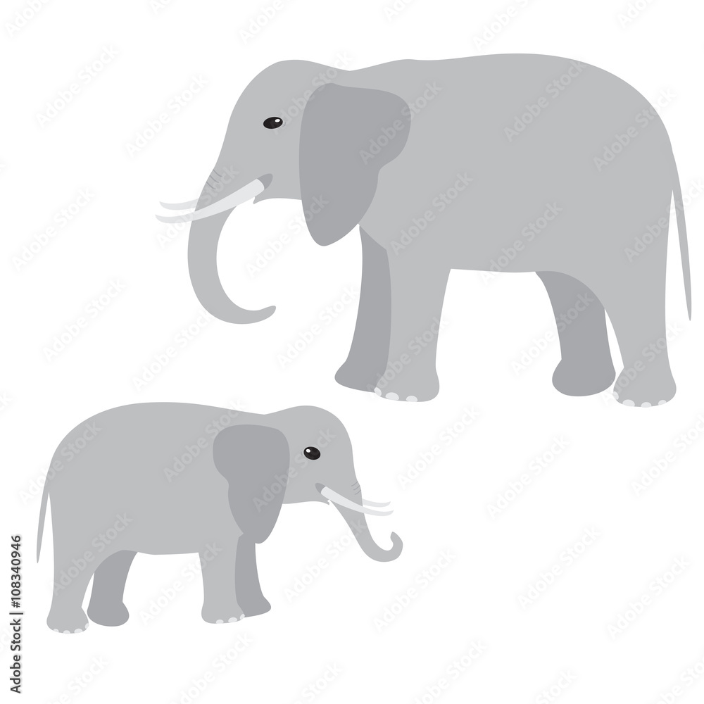 Big and little elephant