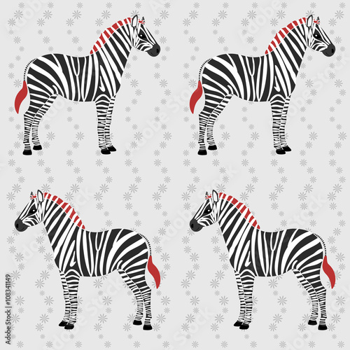 Zebra pattern with flower stripes