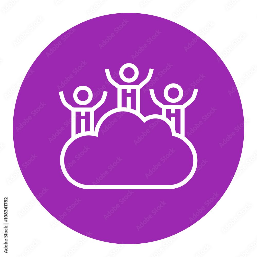 Cloud computing line icon.