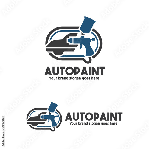 Car Paint with Spray Gun Logo Template