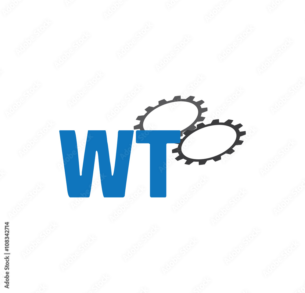 Fototapeta premium wt alphabet with 2 gears