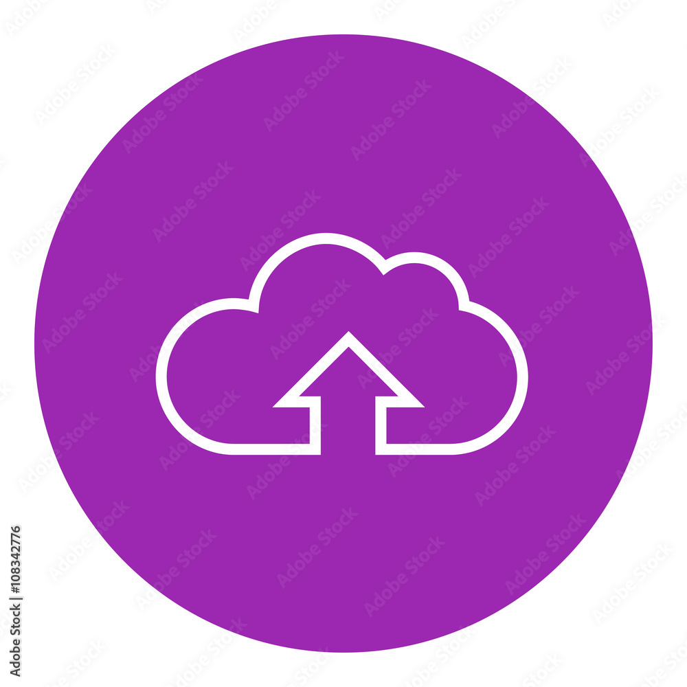Cloud with arrow up line icon. Cloud with arrow up line icon.