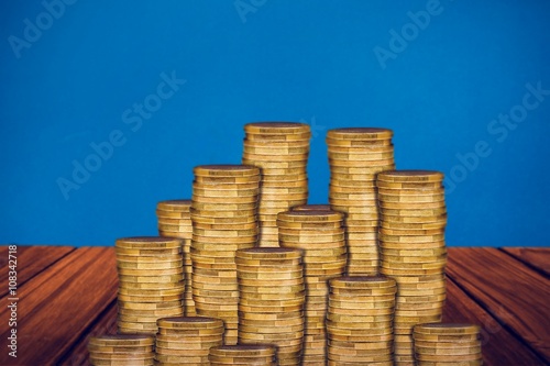 Composite image of gold coins