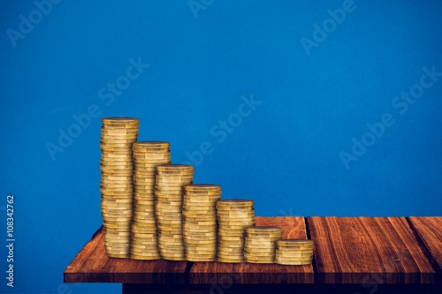 Composite image of gold coin bar chart
