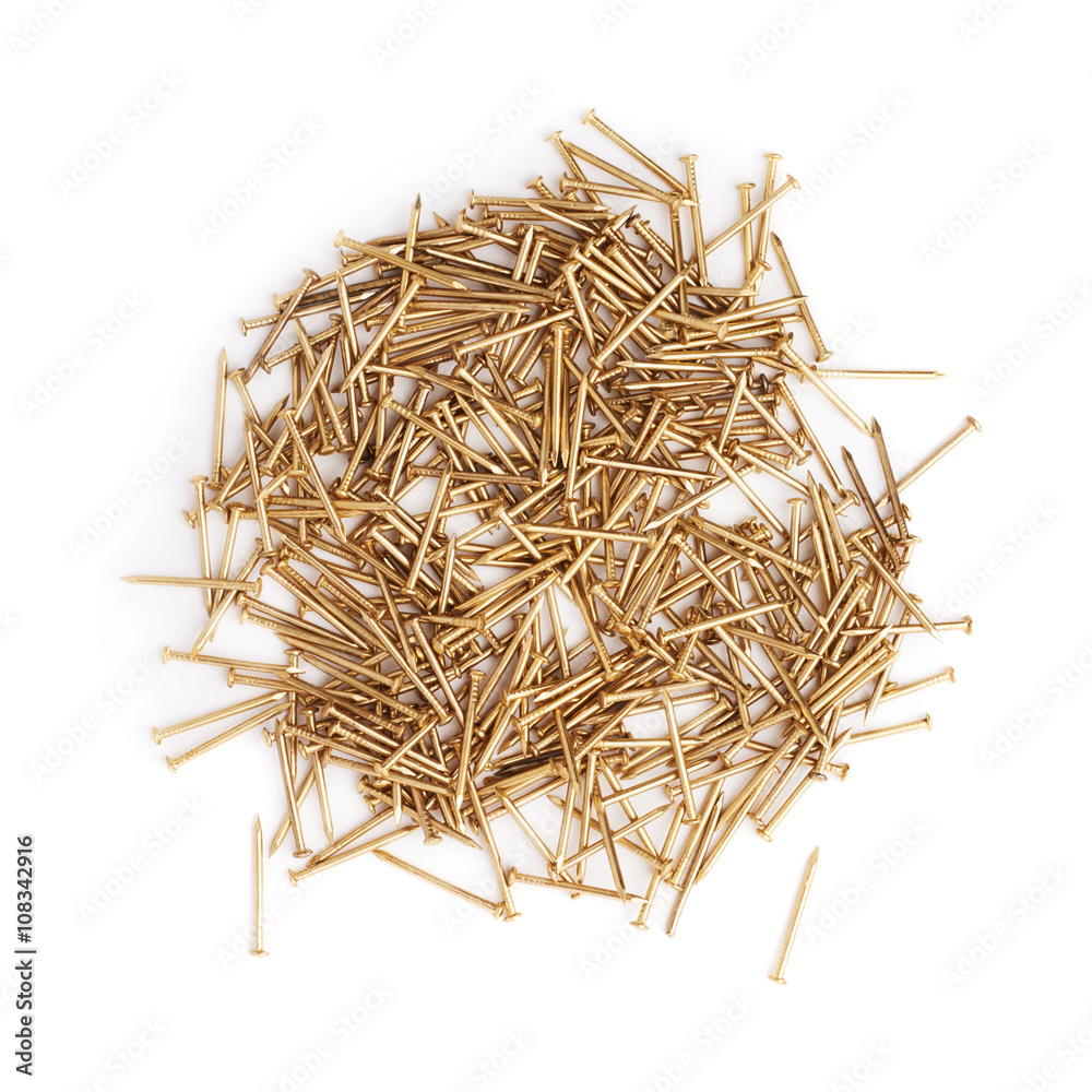 Pile of nails isolated over white background Pile of nails isolated over white background