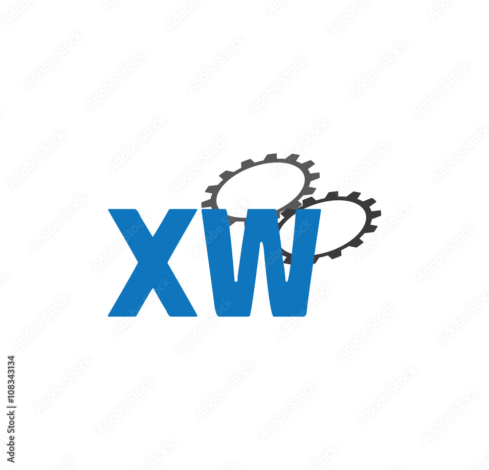 Fototapeta premium xw alphabet with 2 gears