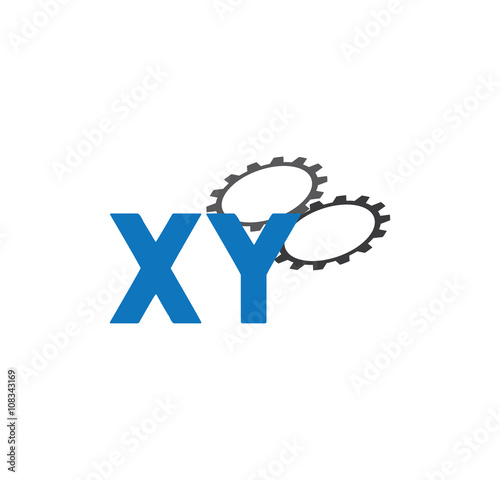 xy alphabet with 2 gears